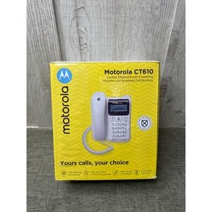 Motorola CT610 Corded Telephone Answering Machine Call Blocking White